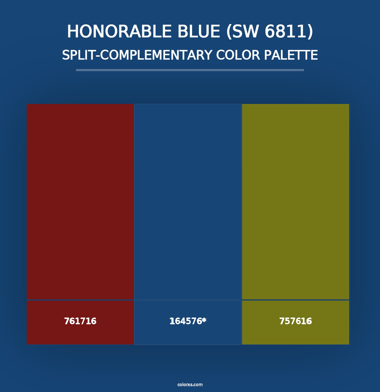 Honorable Blue (SW 6811) - Split-Complementary Color Palette