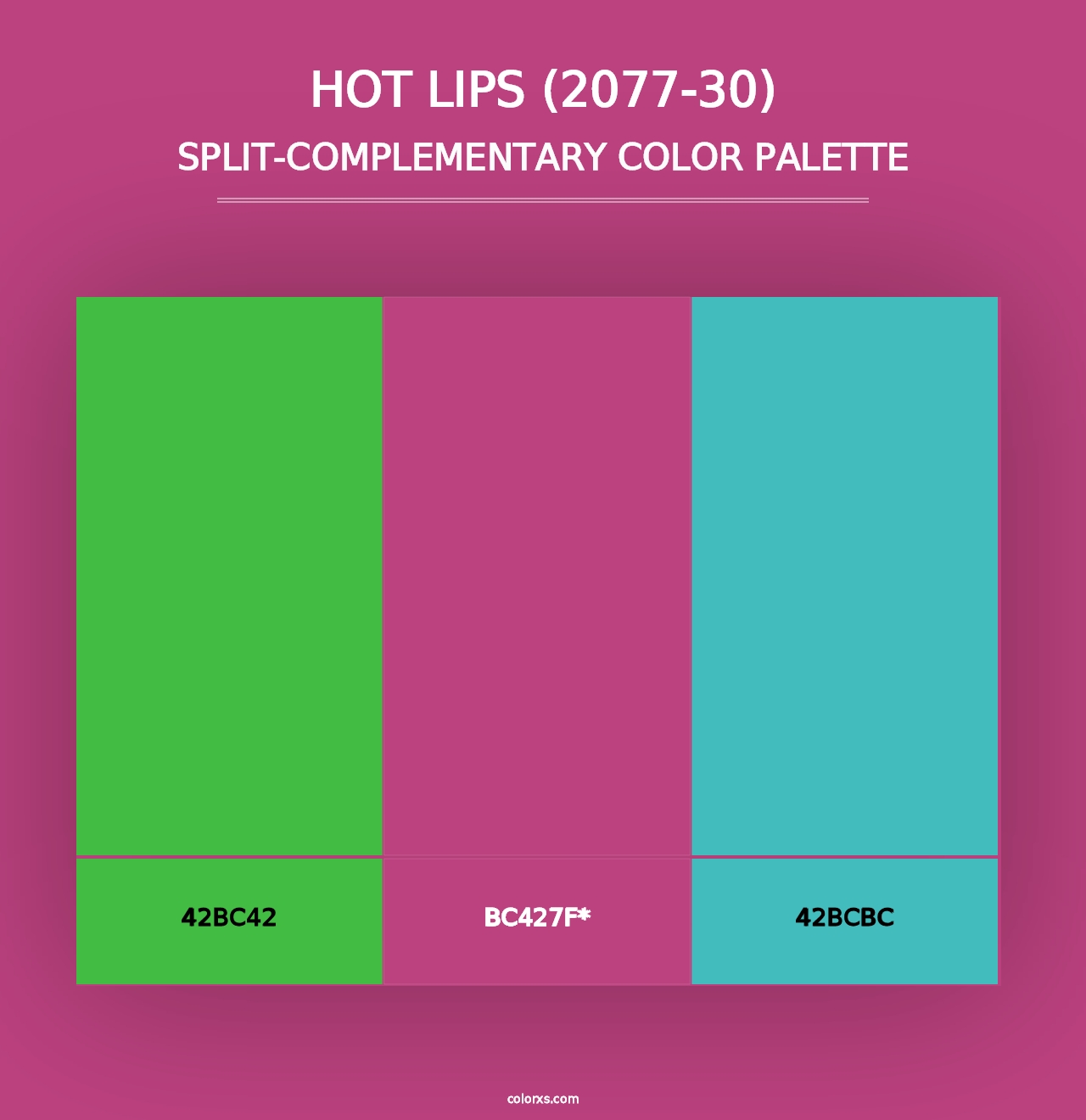 Hot Lips (2077-30) - Split-Complementary Color Palette