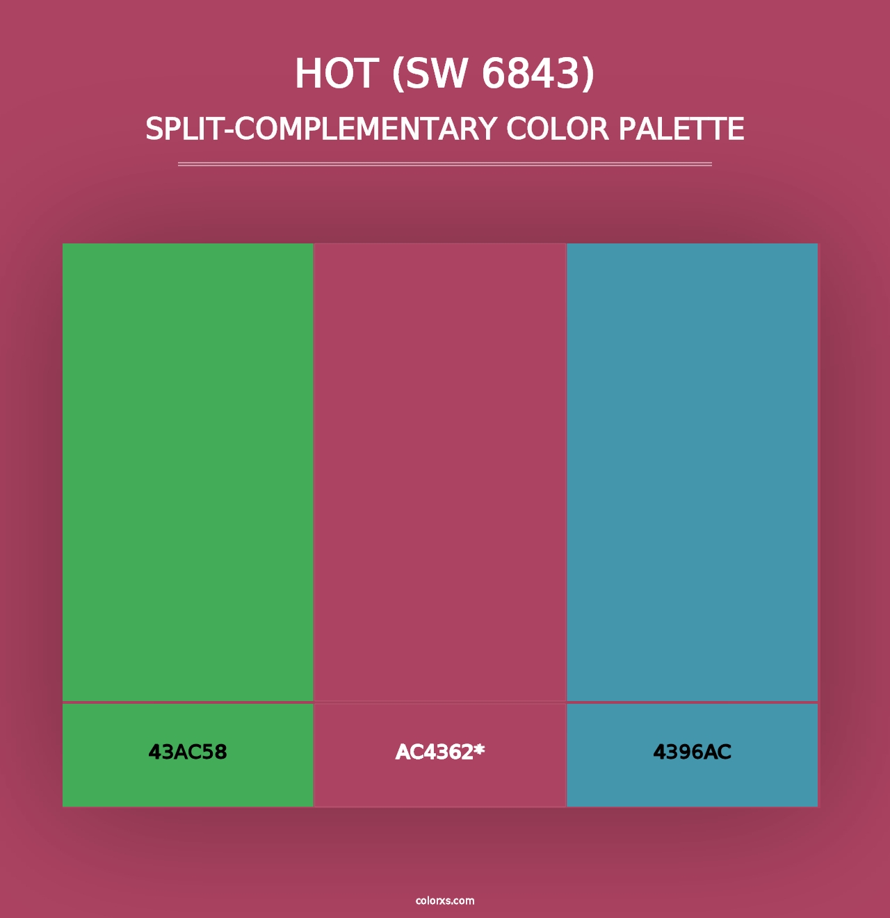 Hot (SW 6843) - Split-Complementary Color Palette