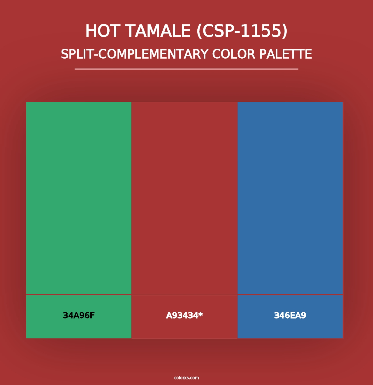 Hot Tamale (CSP-1155) - Split-Complementary Color Palette