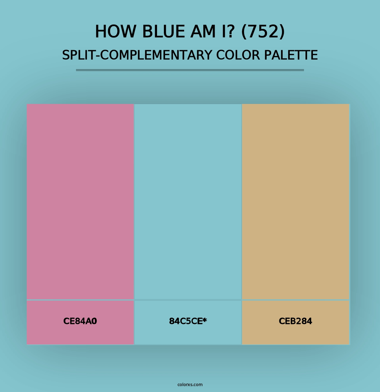 How Blue Am I? (752) - Split-Complementary Color Palette