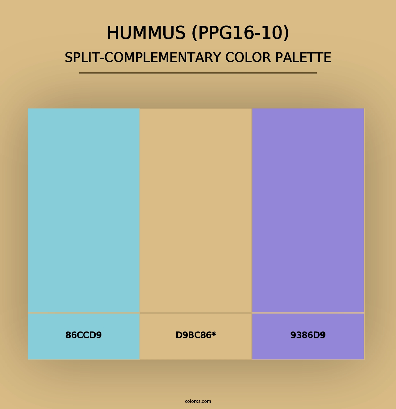 Hummus (PPG16-10) - Split-Complementary Color Palette