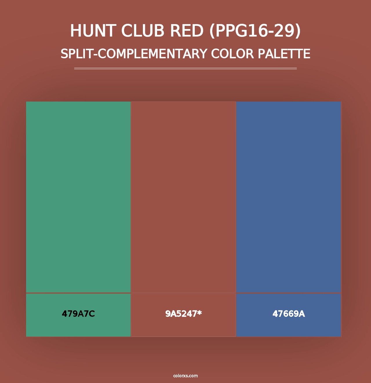 Hunt Club Red (PPG16-29) - Split-Complementary Color Palette