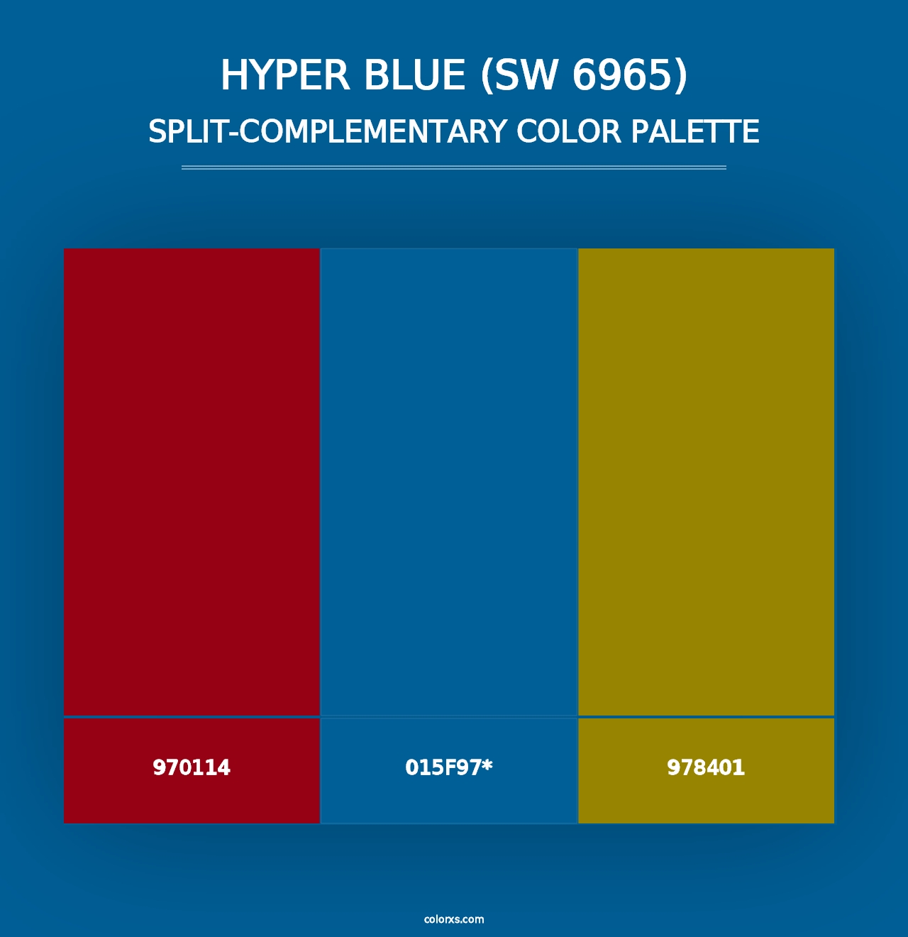 Hyper Blue (SW 6965) - Split-Complementary Color Palette