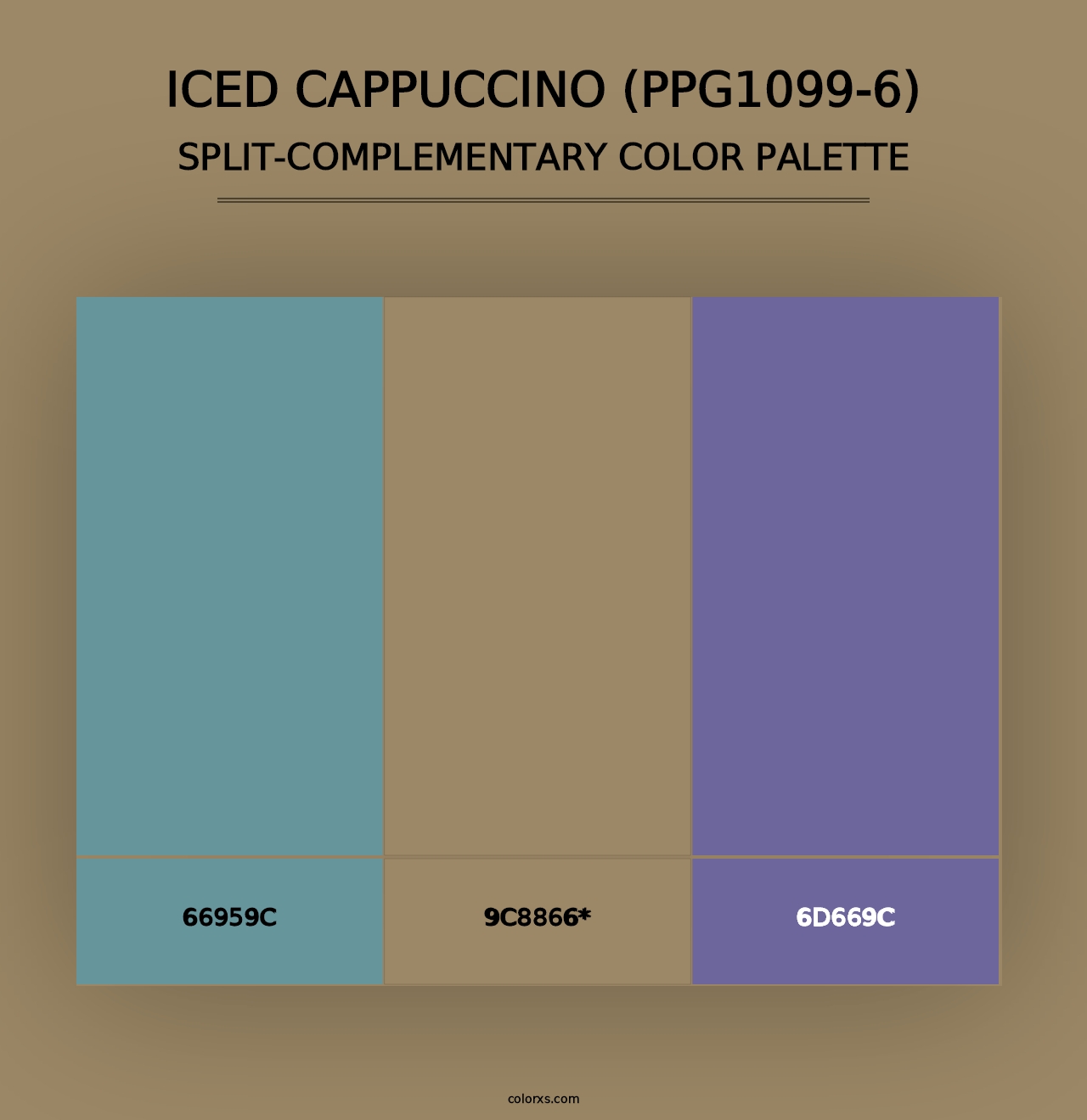 Iced Cappuccino (PPG1099-6) - Split-Complementary Color Palette