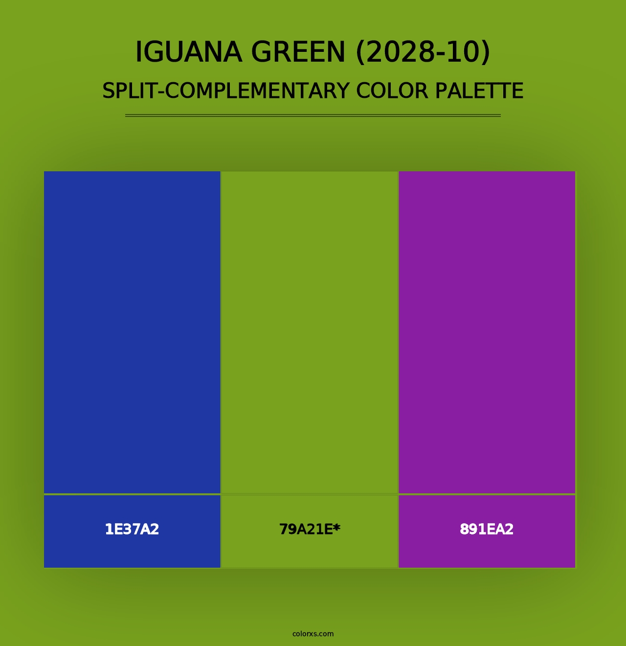 Iguana Green (2028-10) - Split-Complementary Color Palette