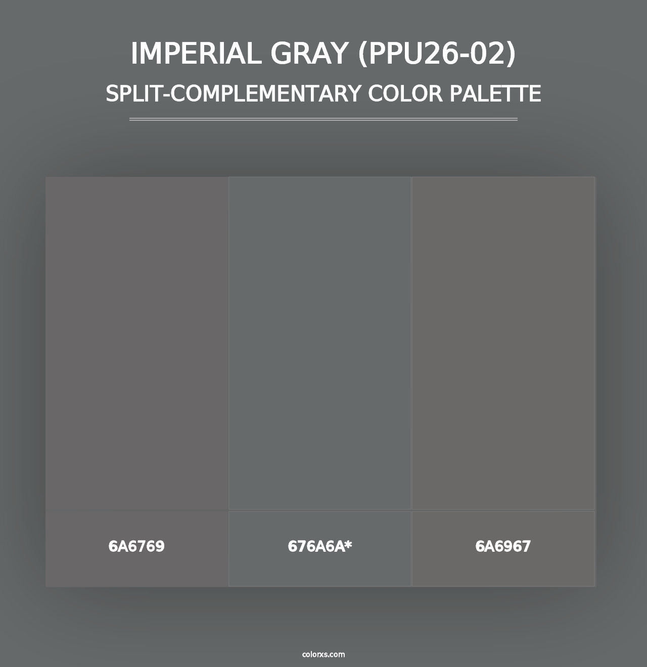 Imperial Gray (PPU26-02) - Split-Complementary Color Palette