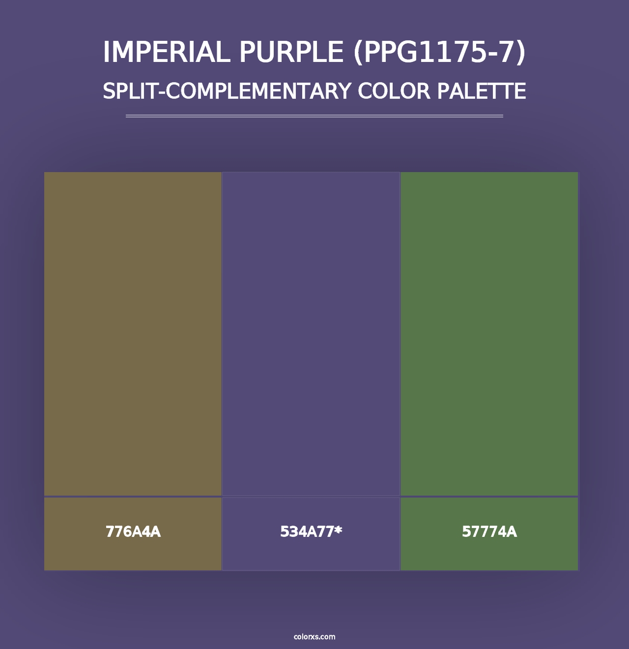 Imperial Purple (PPG1175-7) - Split-Complementary Color Palette