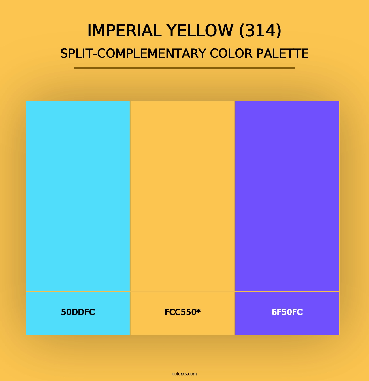 Imperial Yellow (314) - Split-Complementary Color Palette