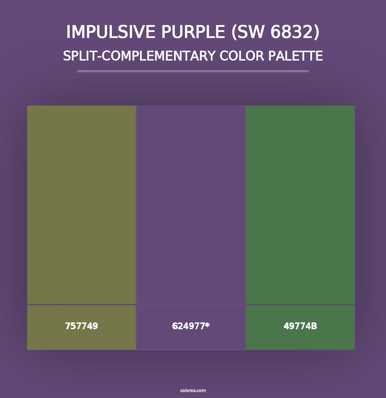 Impulsive Purple (SW 6832) - Split-Complementary Color Palette