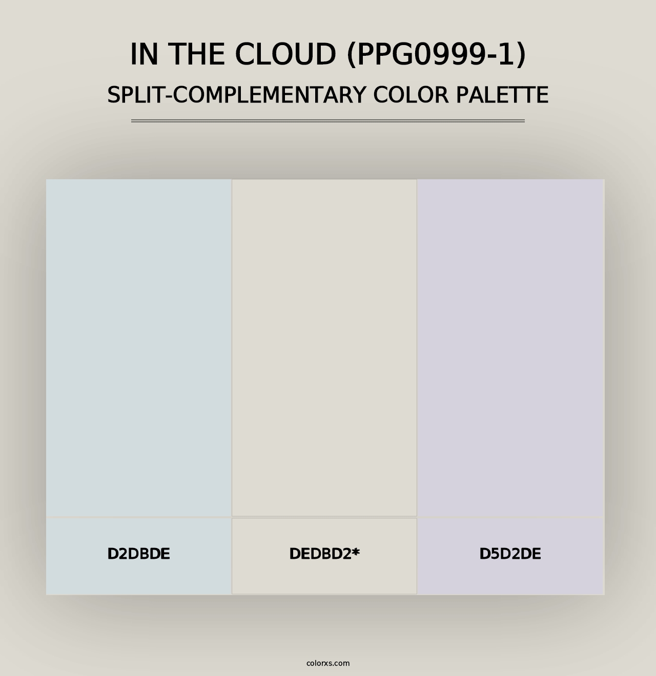 In The Cloud (PPG0999-1) - Split-Complementary Color Palette