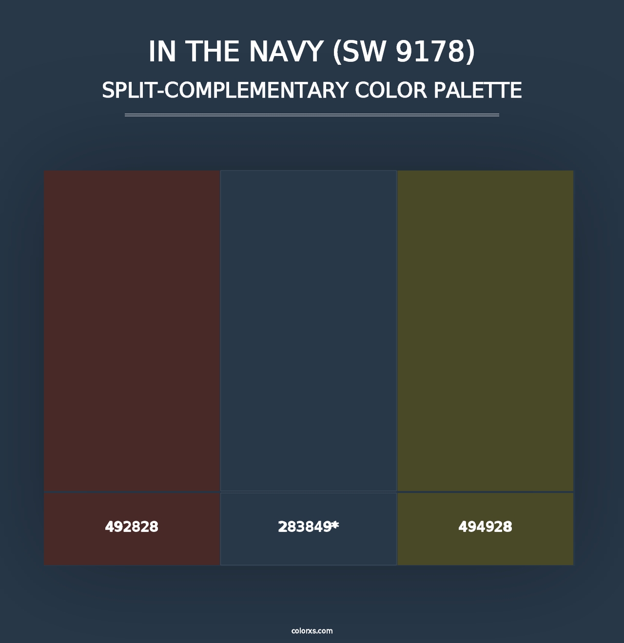 In the Navy (SW 9178) - Split-Complementary Color Palette