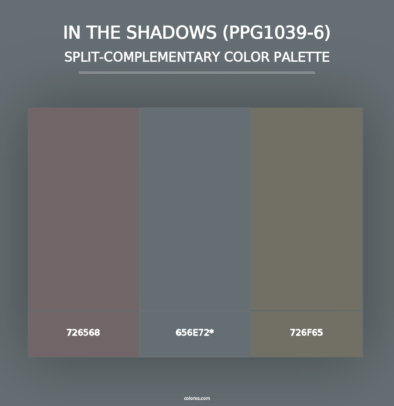 In The Shadows (PPG1039-6) - Split-Complementary Color Palette