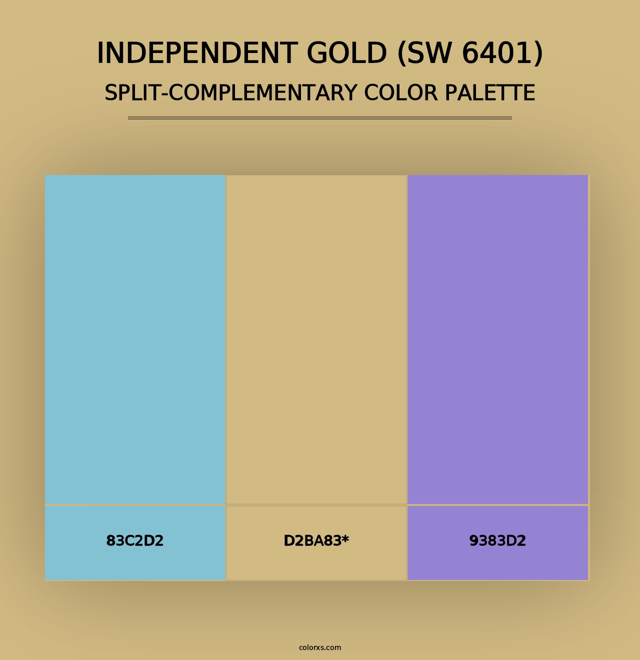 Independent Gold (SW 6401) - Split-Complementary Color Palette