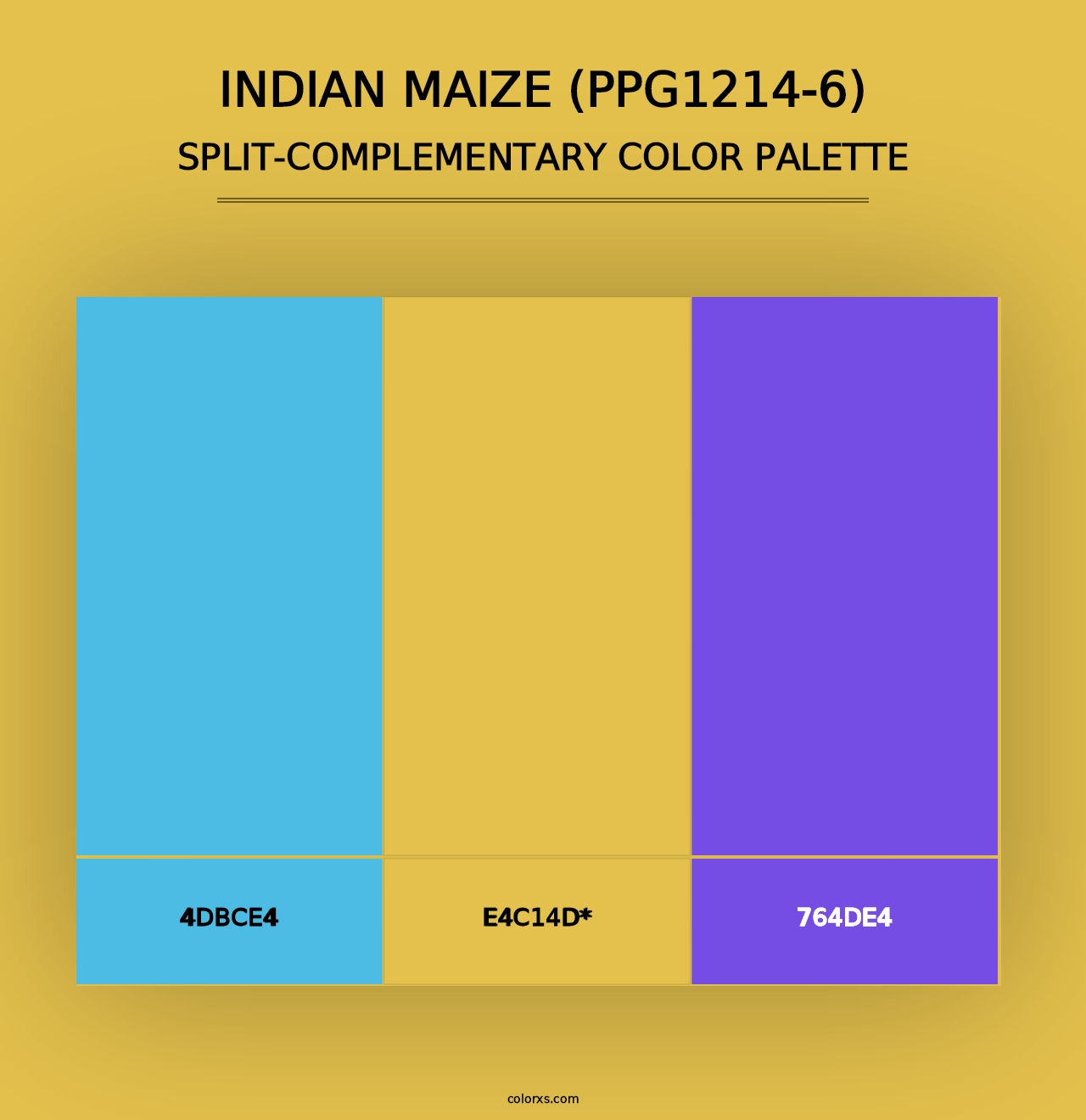 Indian Maize (PPG1214-6) - Split-Complementary Color Palette