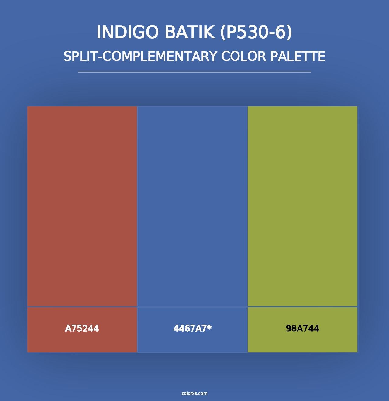 Indigo Batik (P530-6) - Split-Complementary Color Palette