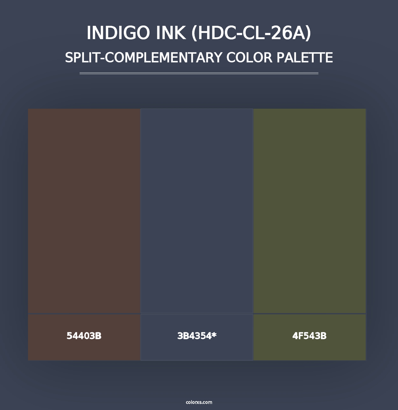 Indigo Ink (HDC-CL-26A) - Split-Complementary Color Palette