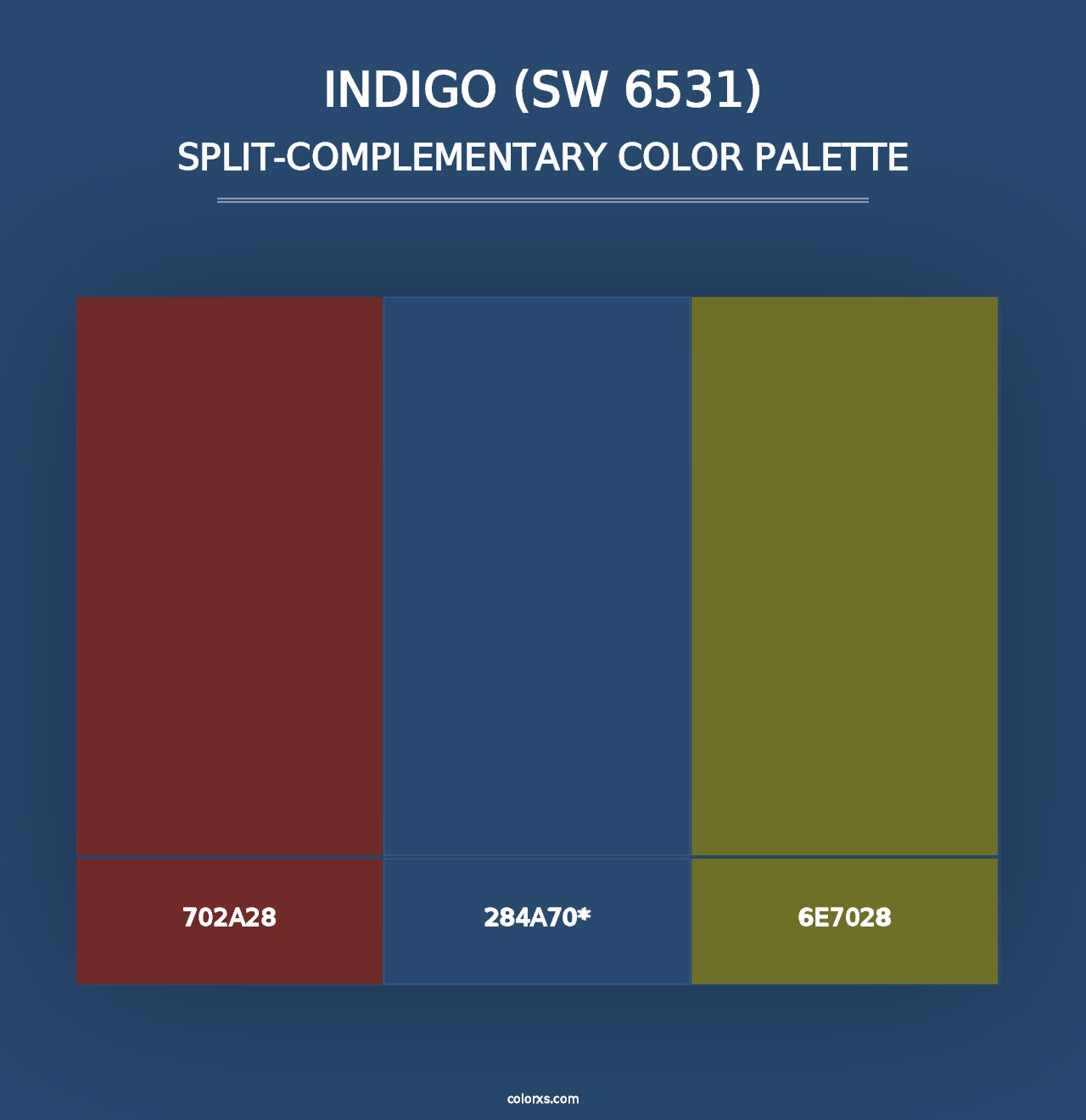 Indigo (SW 6531) - Split-Complementary Color Palette