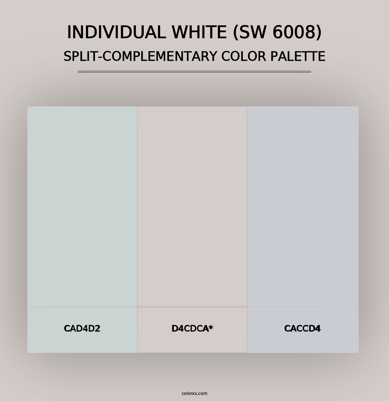 Individual White (SW 6008) - Split-Complementary Color Palette