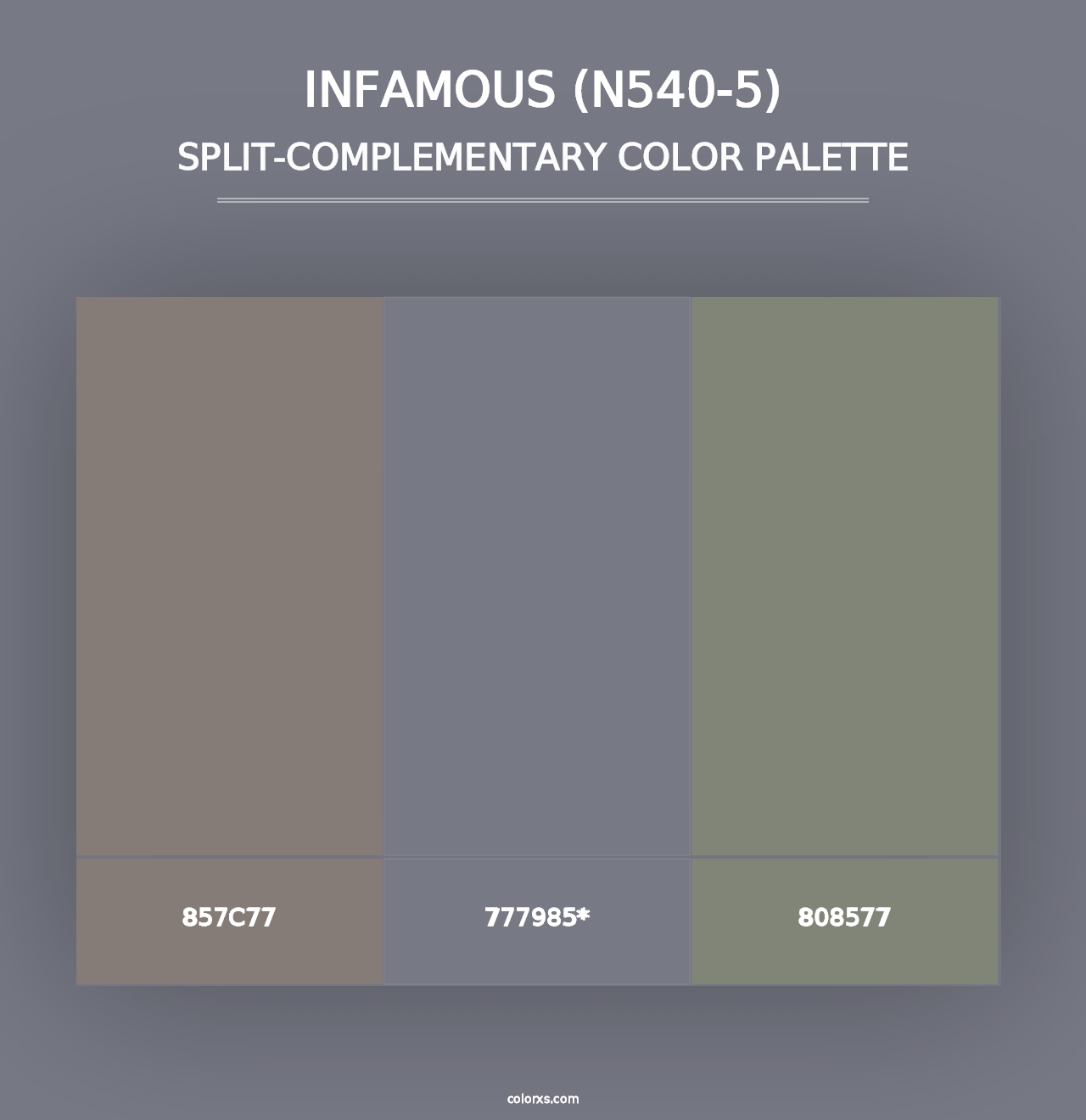 Infamous (N540-5) - Split-Complementary Color Palette