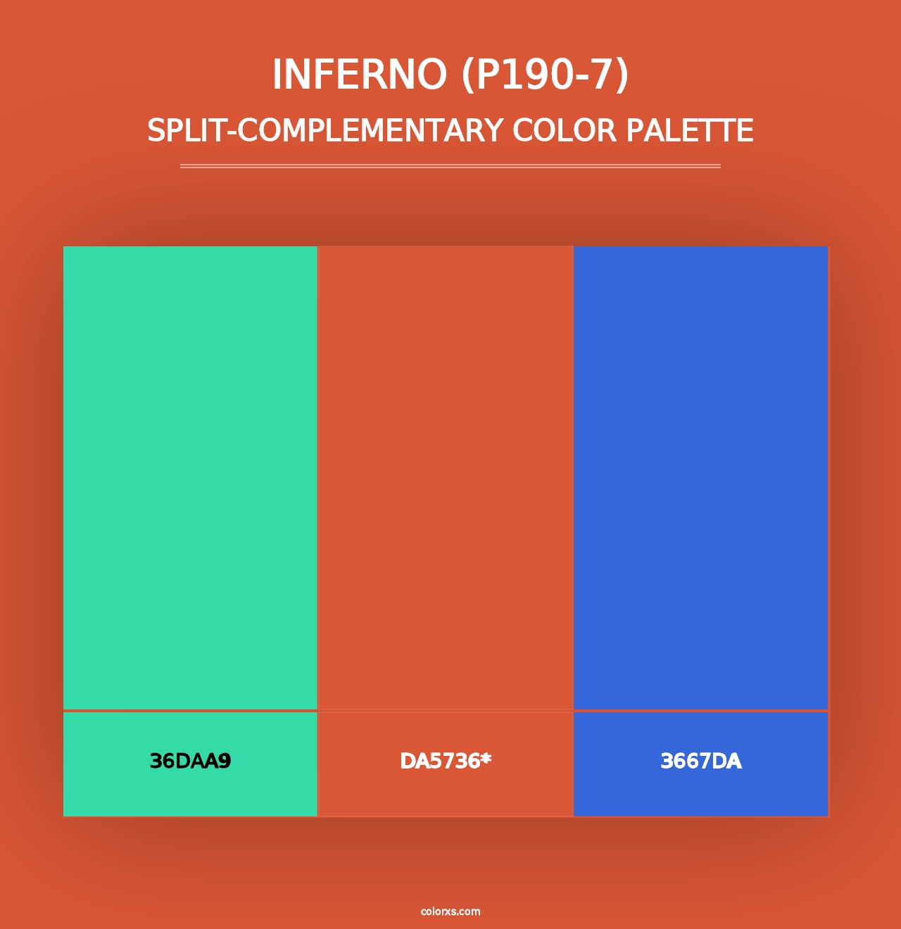 Inferno (P190-7) - Split-Complementary Color Palette