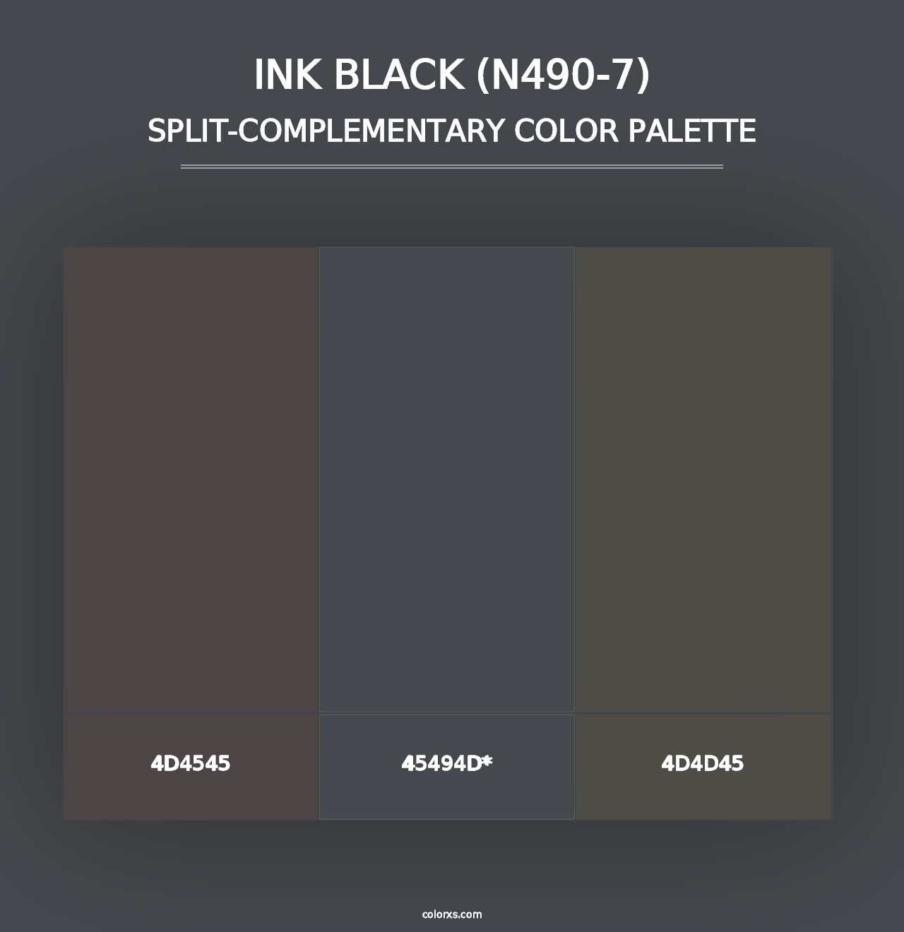 Ink Black (N490-7) - Split-Complementary Color Palette