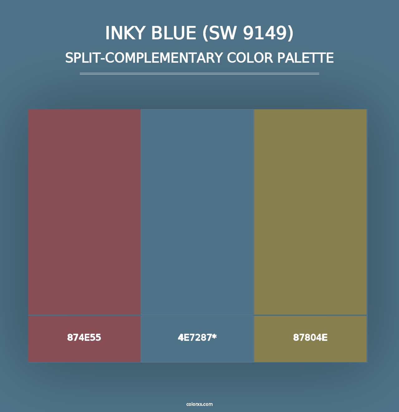 Inky Blue (SW 9149) - Split-Complementary Color Palette