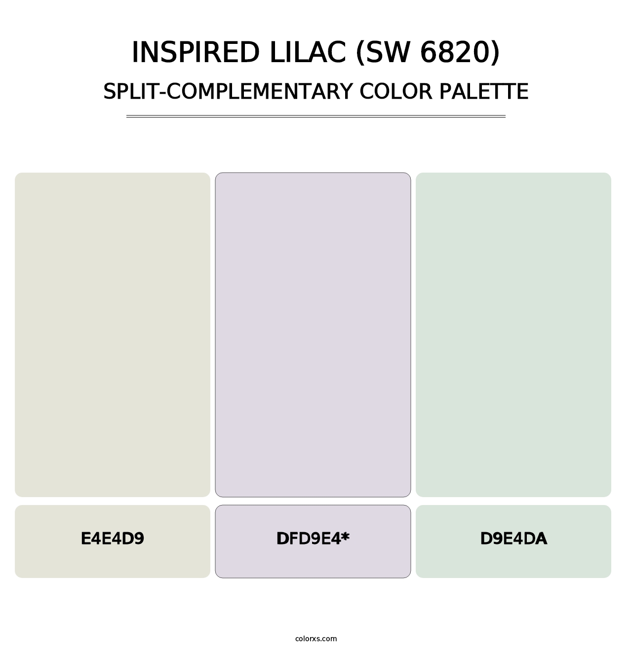 Inspired Lilac (SW 6820) - Split-Complementary Color Palette