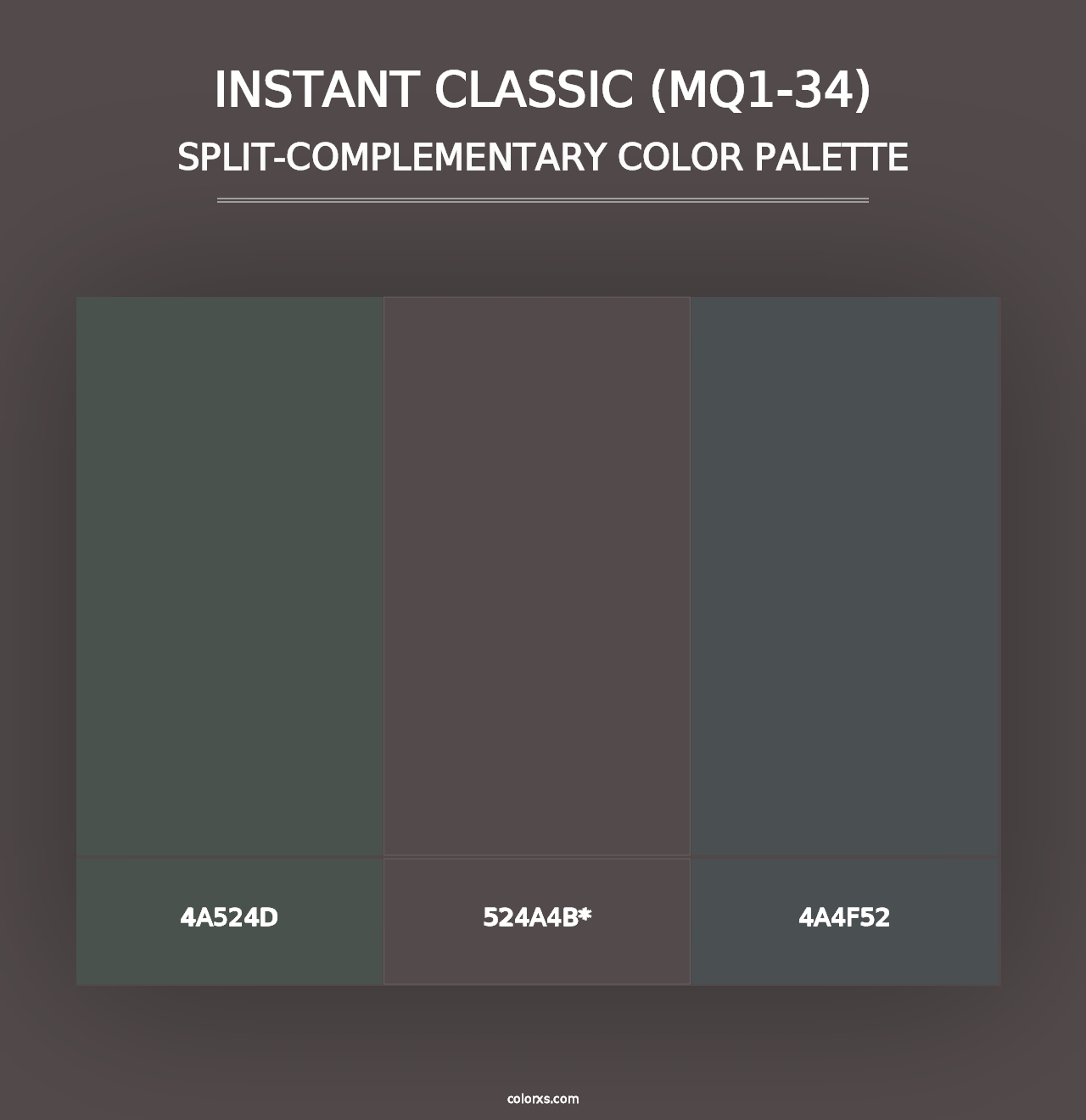 Instant Classic (MQ1-34) - Split-Complementary Color Palette