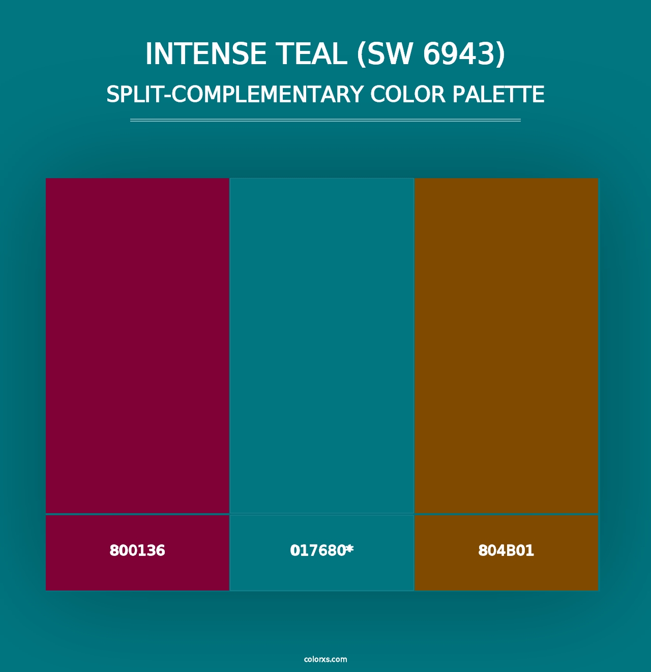 Intense Teal (SW 6943) - Split-Complementary Color Palette