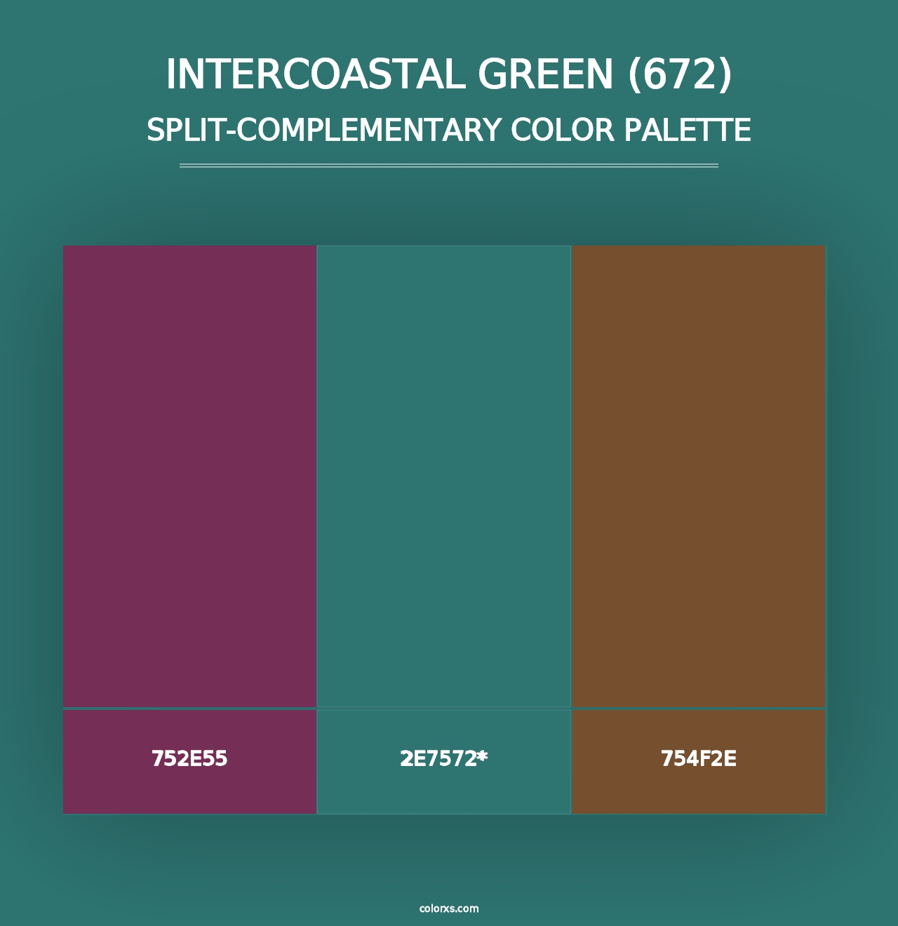 Intercoastal Green (672) - Split-Complementary Color Palette