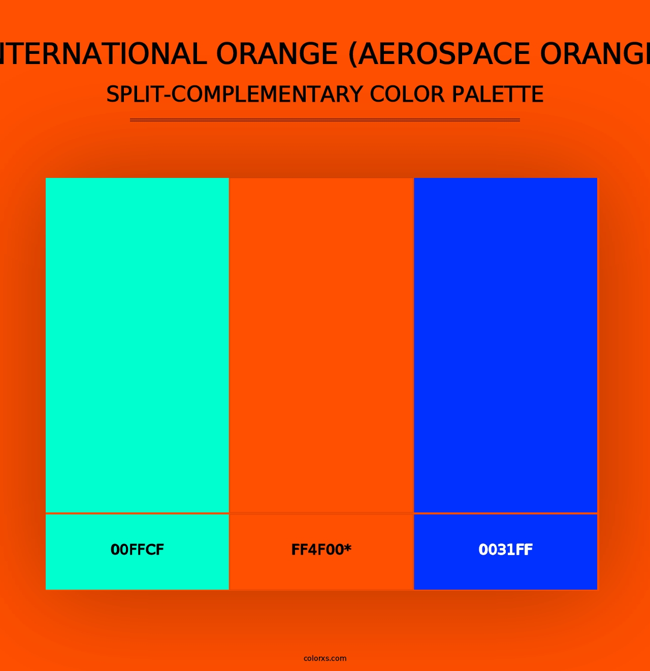 International Orange (Aerospace Orange) - Split-Complementary Color Palette