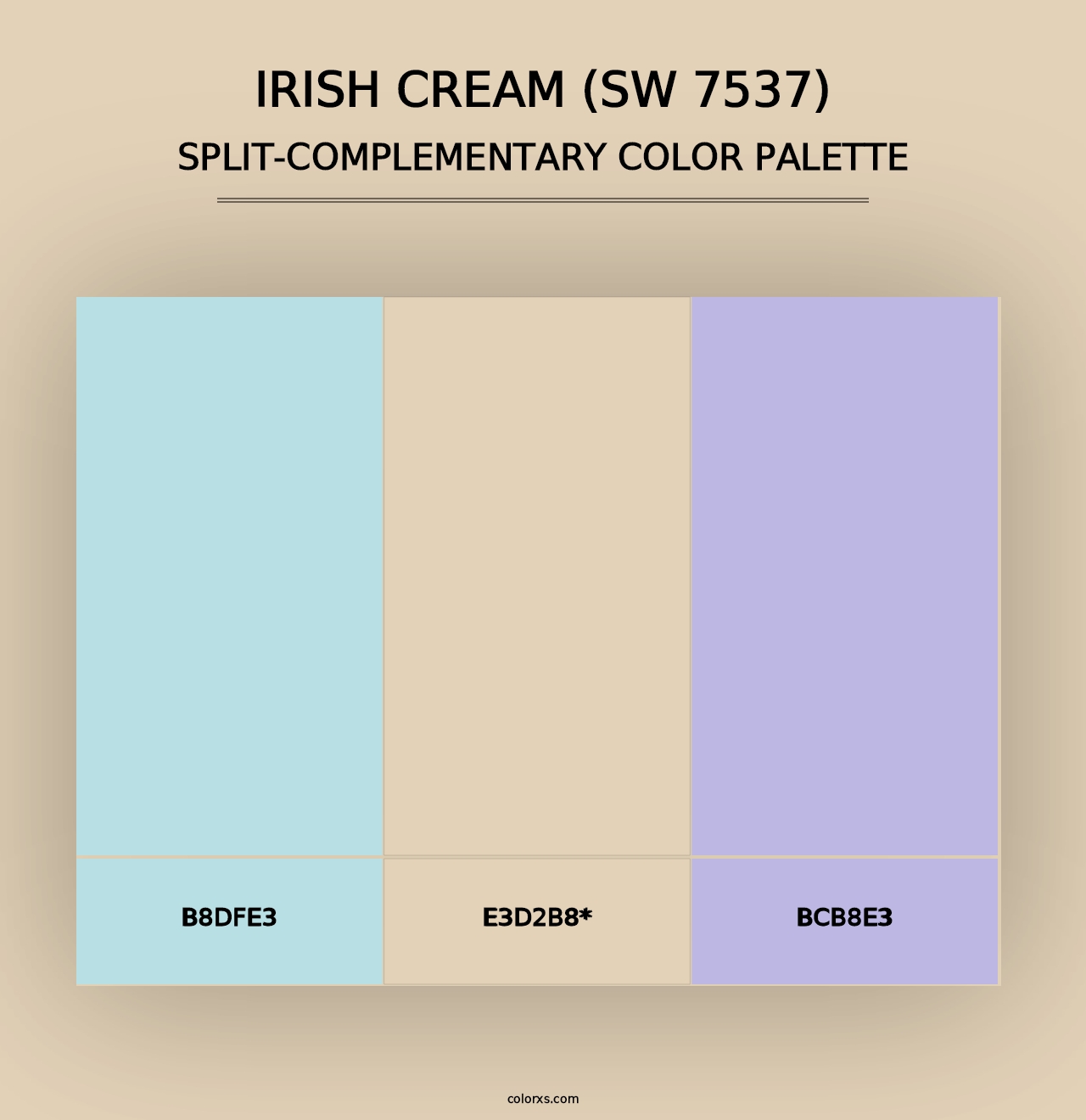 Irish Cream (SW 7537) - Split-Complementary Color Palette