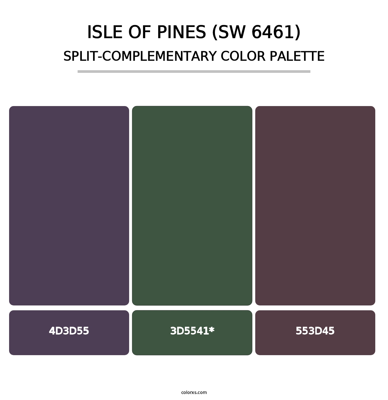 Isle of Pines (SW 6461) - Split-Complementary Color Palette