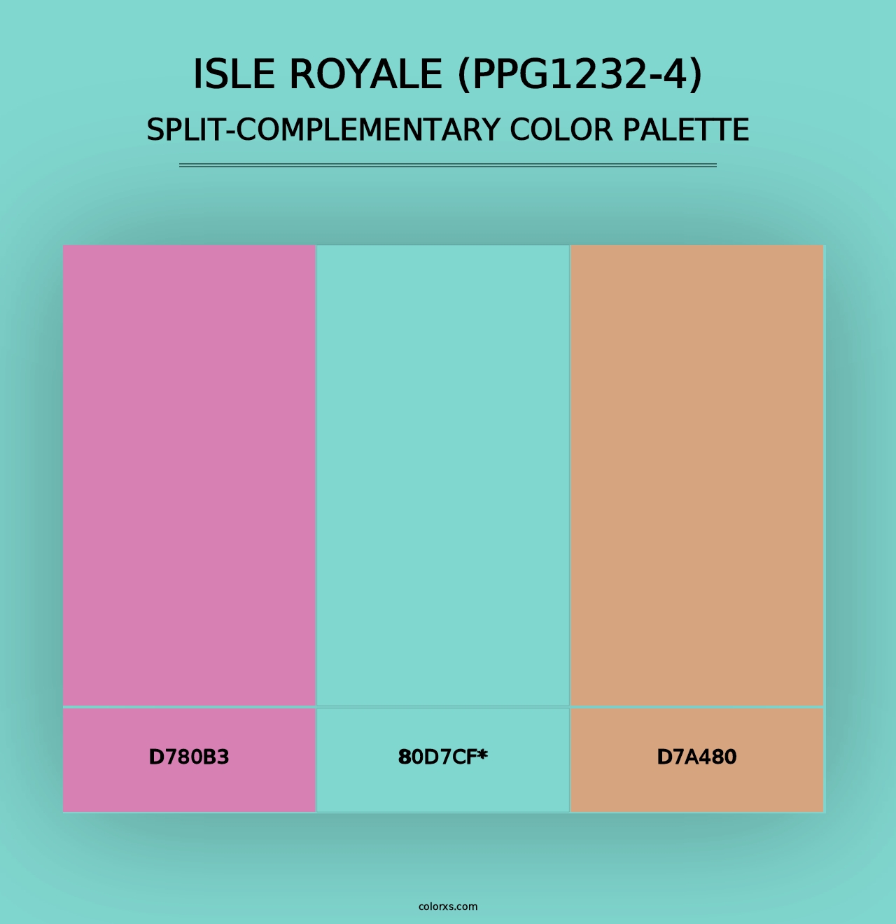 Isle Royale (PPG1232-4) - Split-Complementary Color Palette