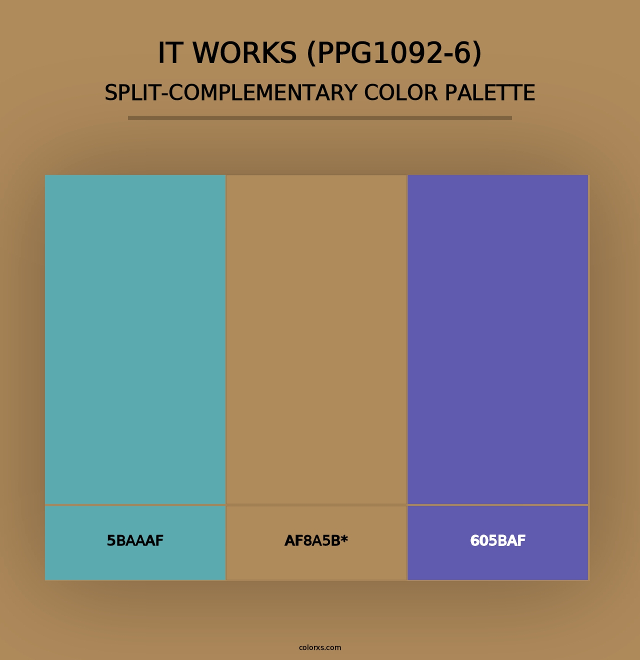 It Works (PPG1092-6) - Split-Complementary Color Palette