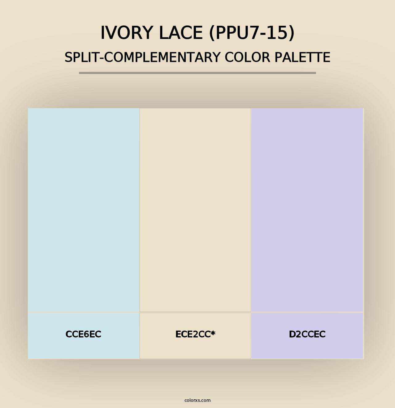 Ivory Lace (PPU7-15) - Split-Complementary Color Palette