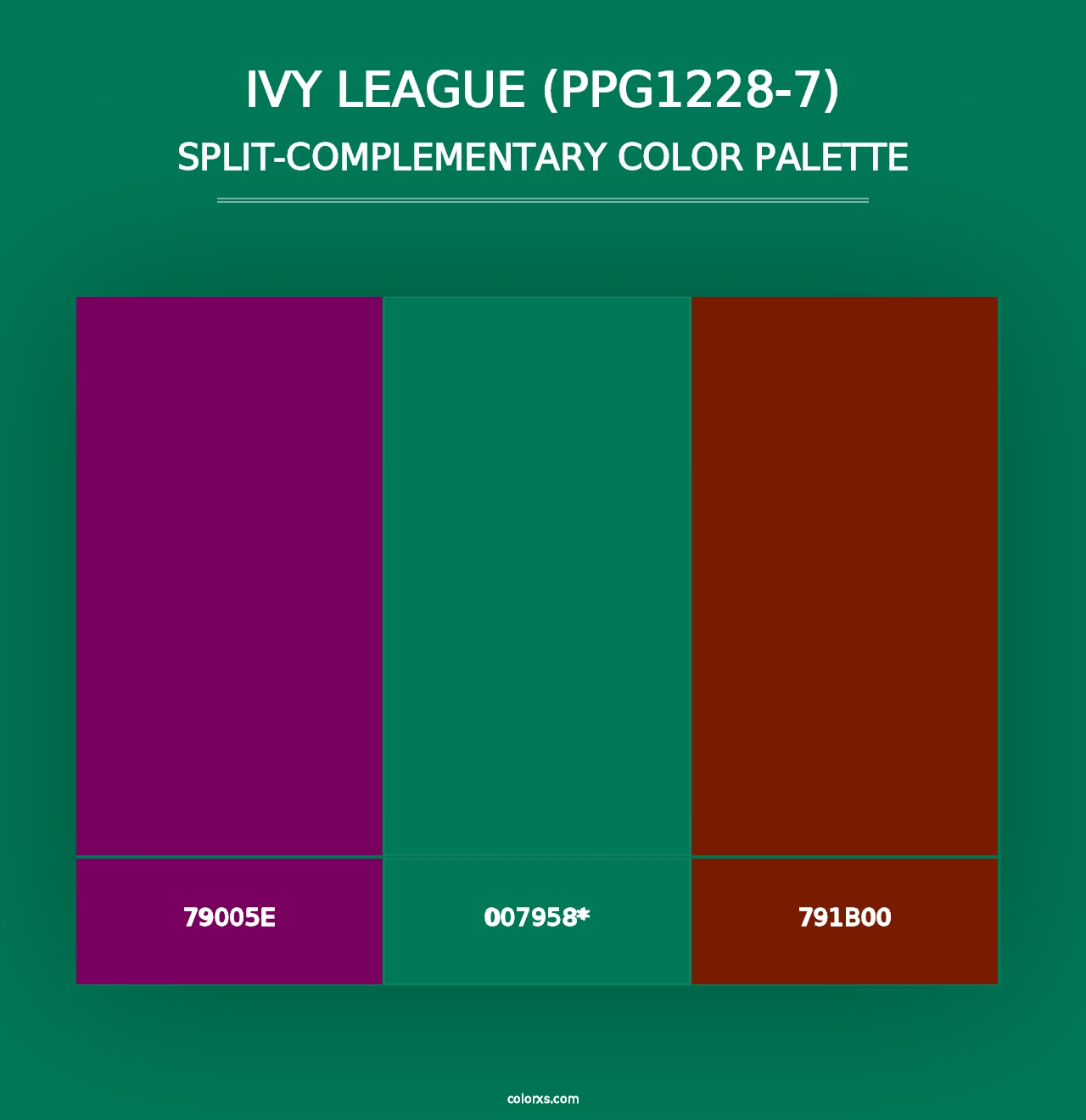 Ivy League (PPG1228-7) - Split-Complementary Color Palette