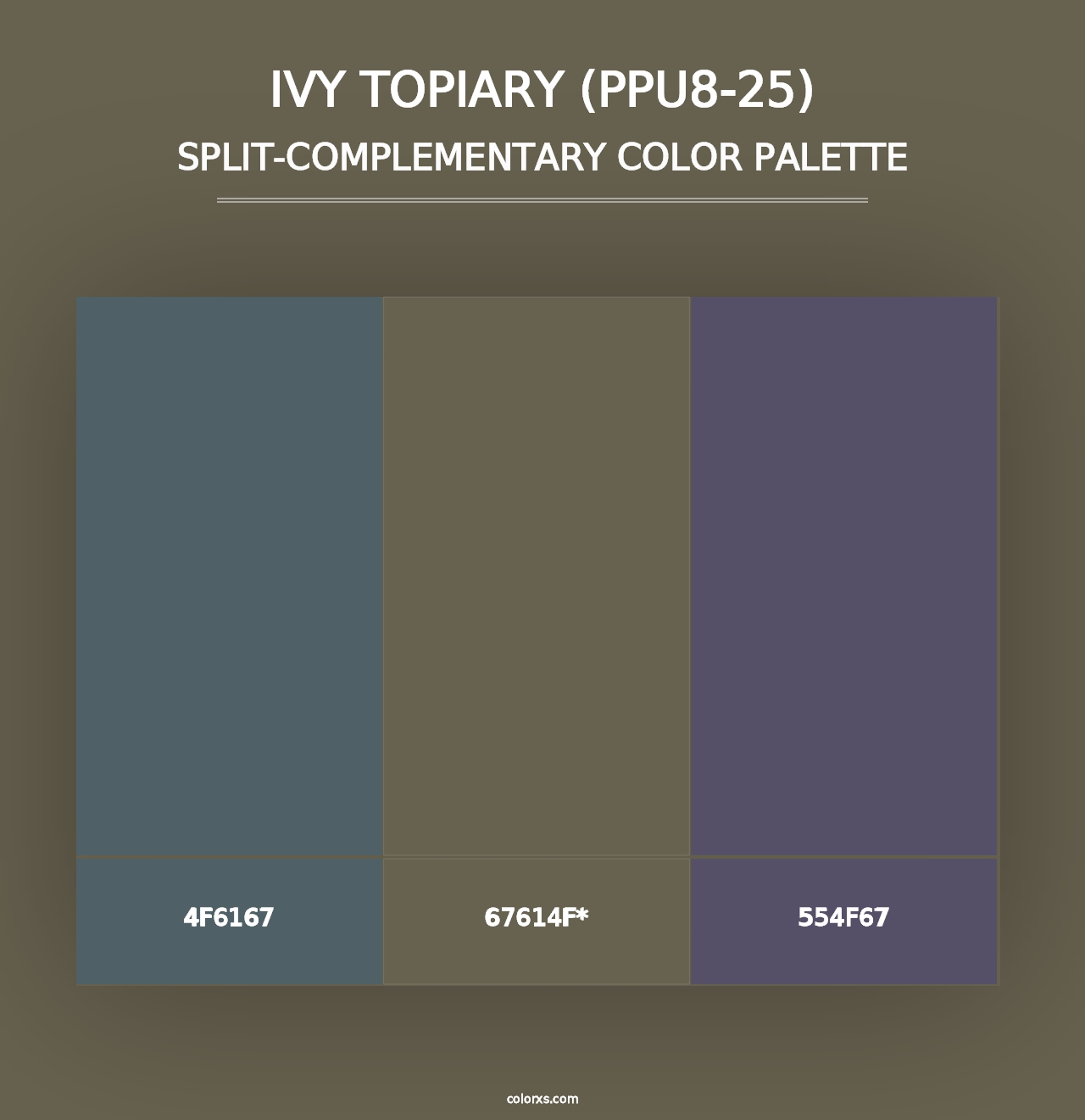 Ivy Topiary (PPU8-25) - Split-Complementary Color Palette