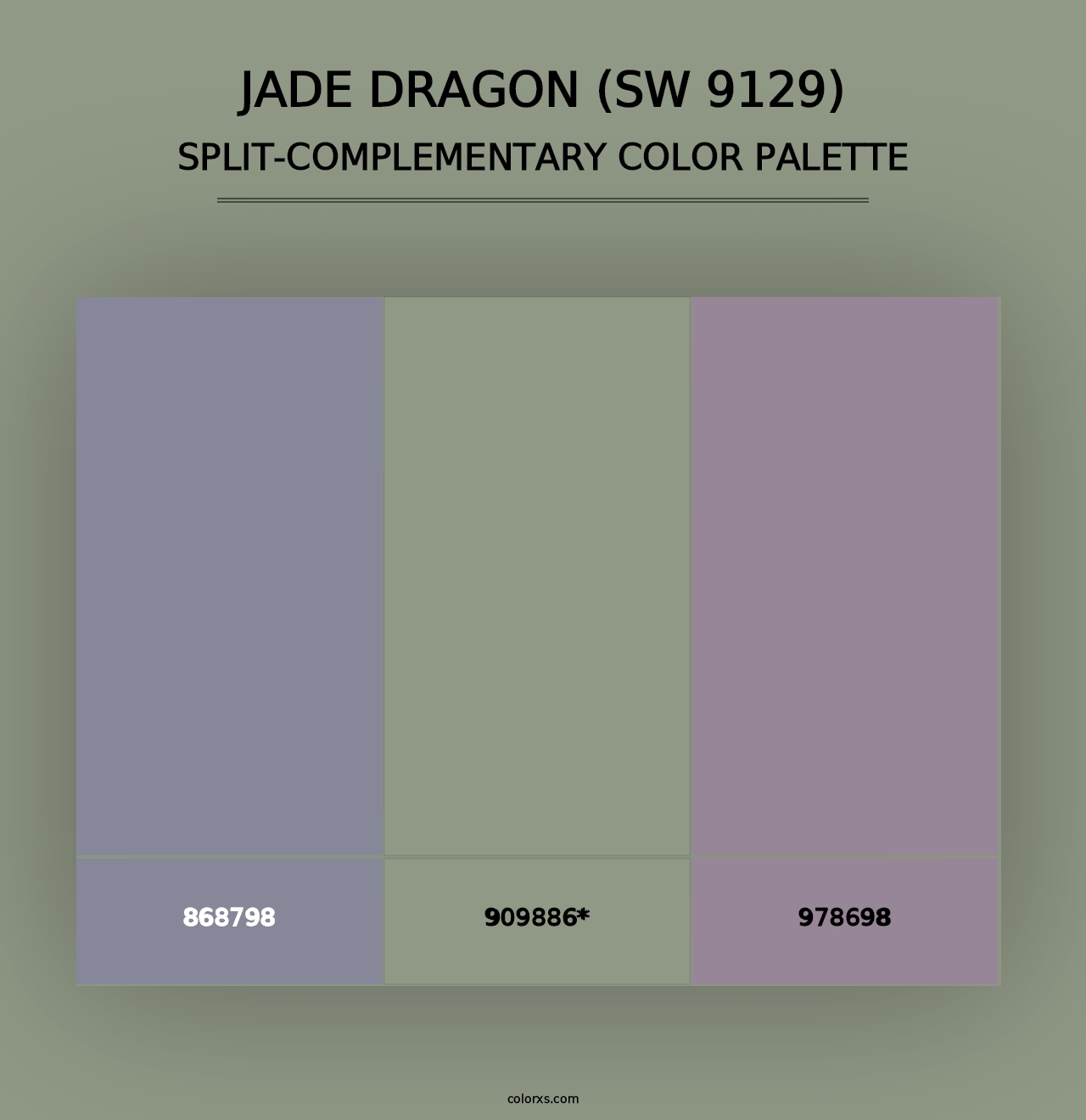 Jade Dragon (SW 9129) - Split-Complementary Color Palette