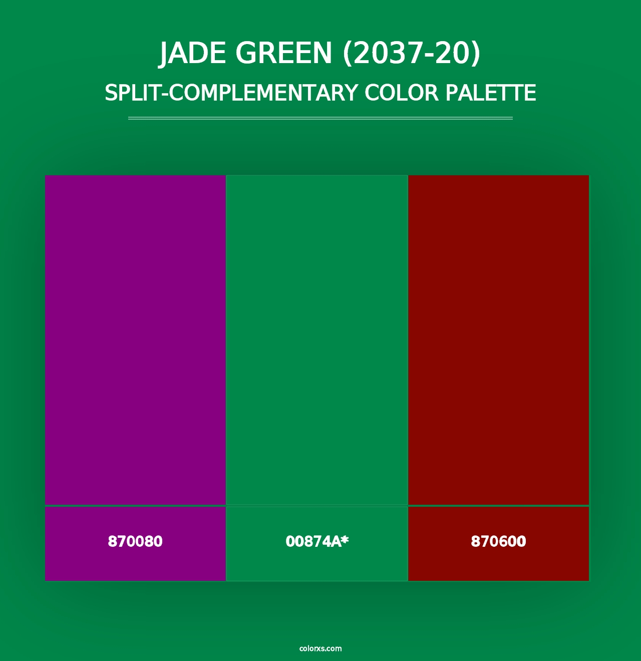 Jade Green (2037-20) - Split-Complementary Color Palette