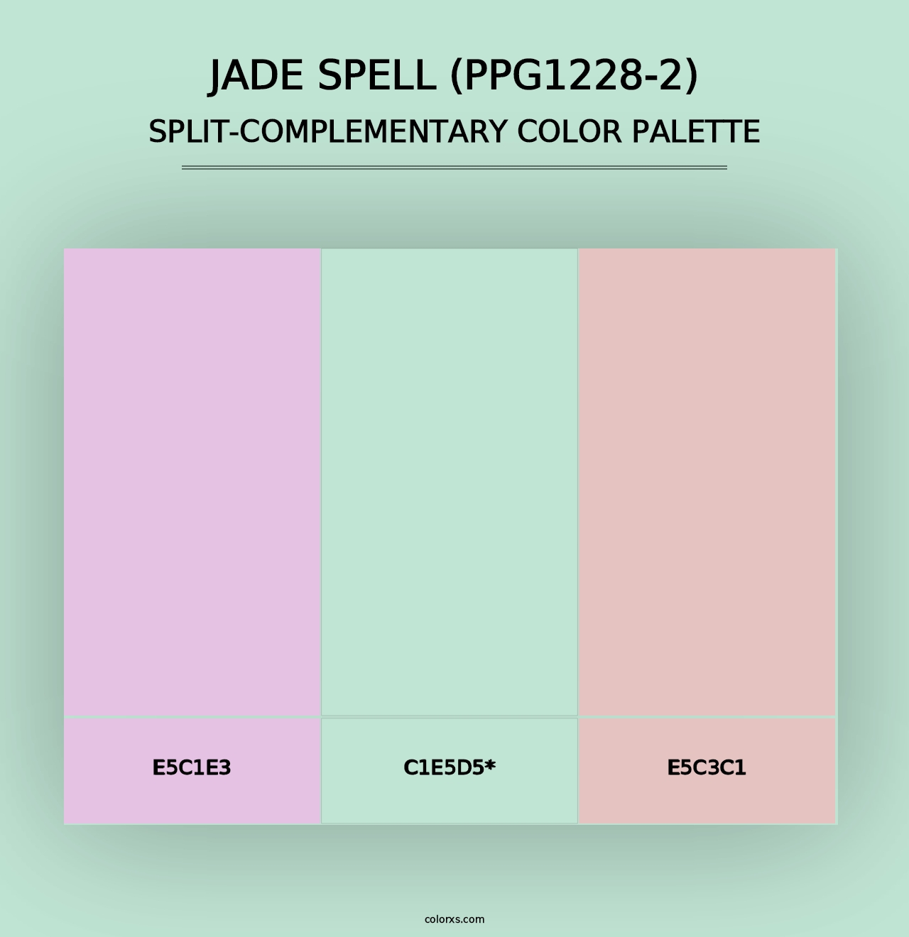 Jade Spell (PPG1228-2) - Split-Complementary Color Palette