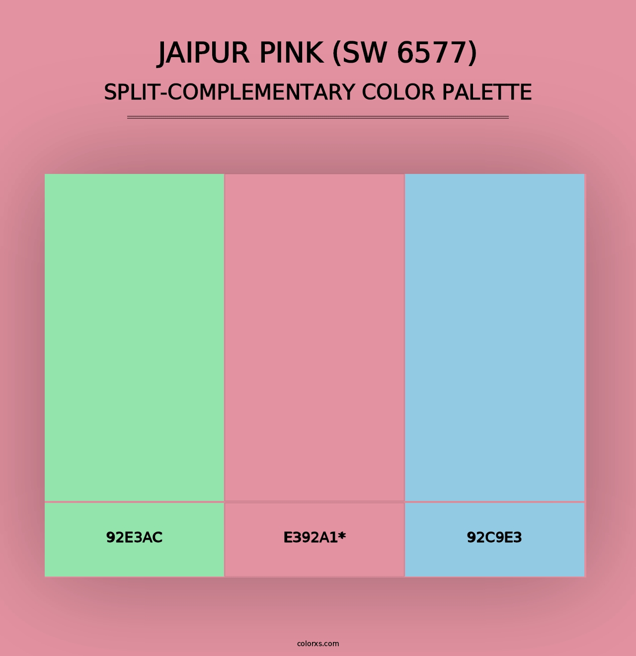 Jaipur Pink (SW 6577) - Split-Complementary Color Palette