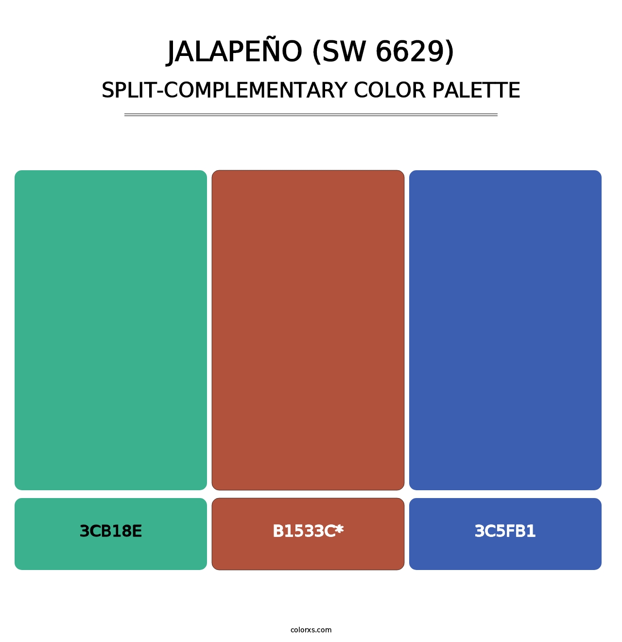 Jalapeño (SW 6629) - Split-Complementary Color Palette