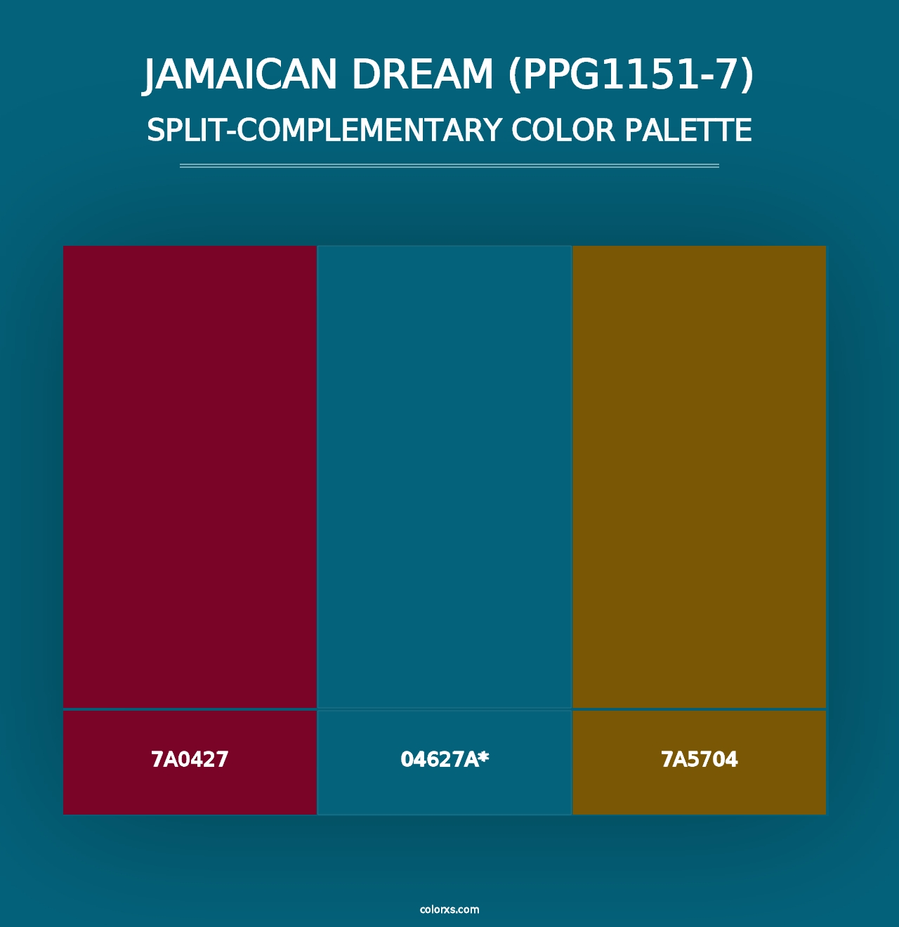 Jamaican Dream (PPG1151-7) - Split-Complementary Color Palette