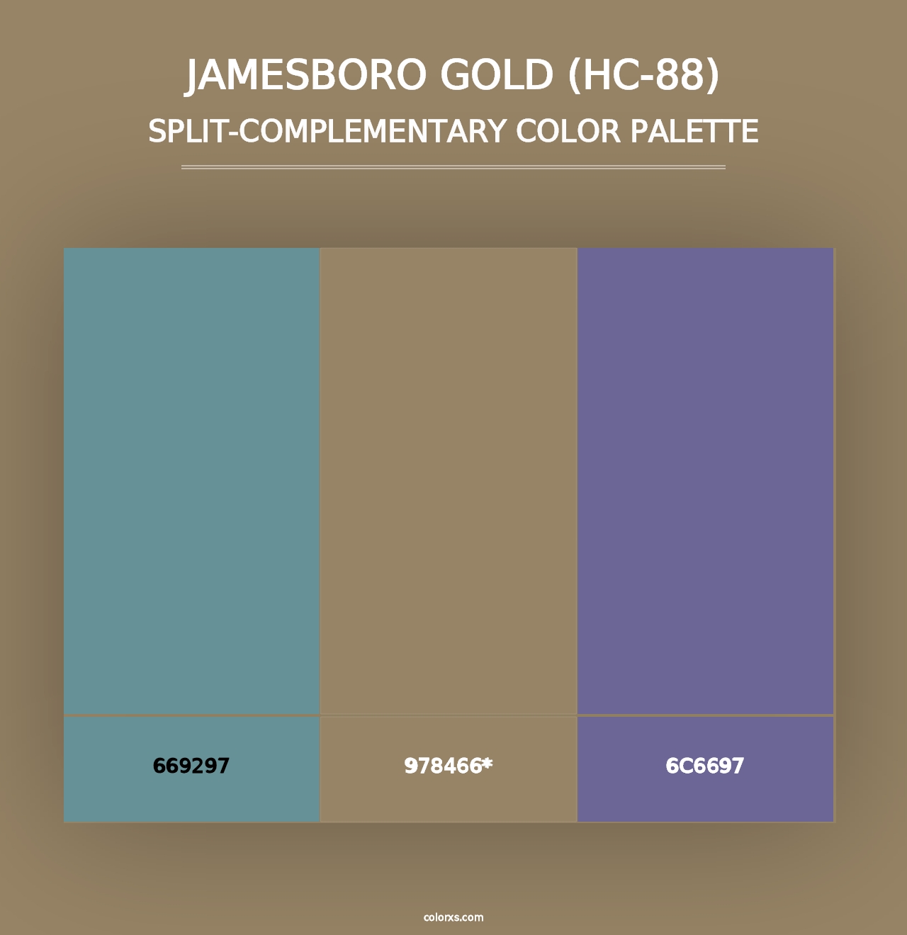 Jamesboro Gold (HC-88) - Split-Complementary Color Palette