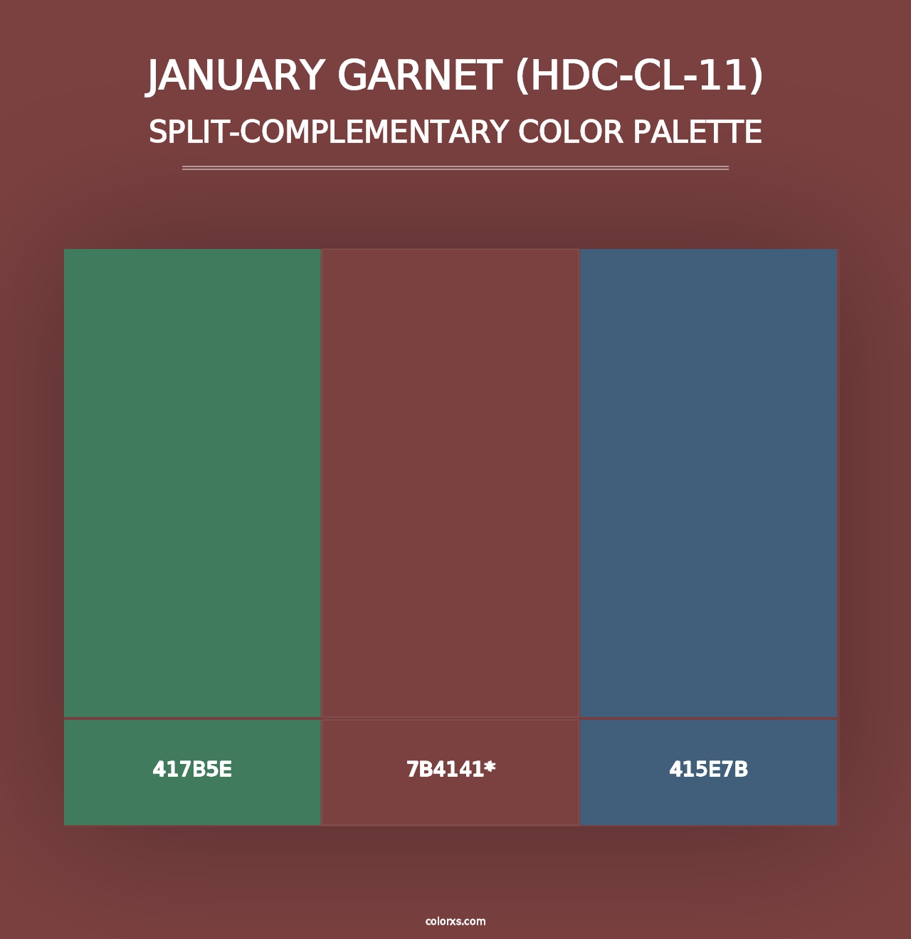 January Garnet (HDC-CL-11) - Split-Complementary Color Palette