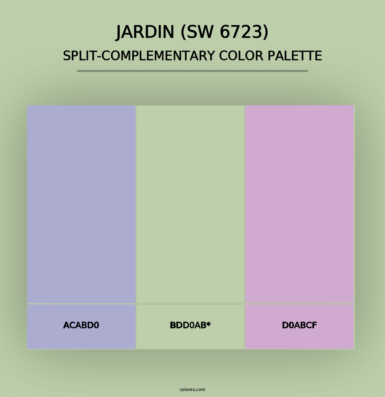 Jardin (SW 6723) - Split-Complementary Color Palette