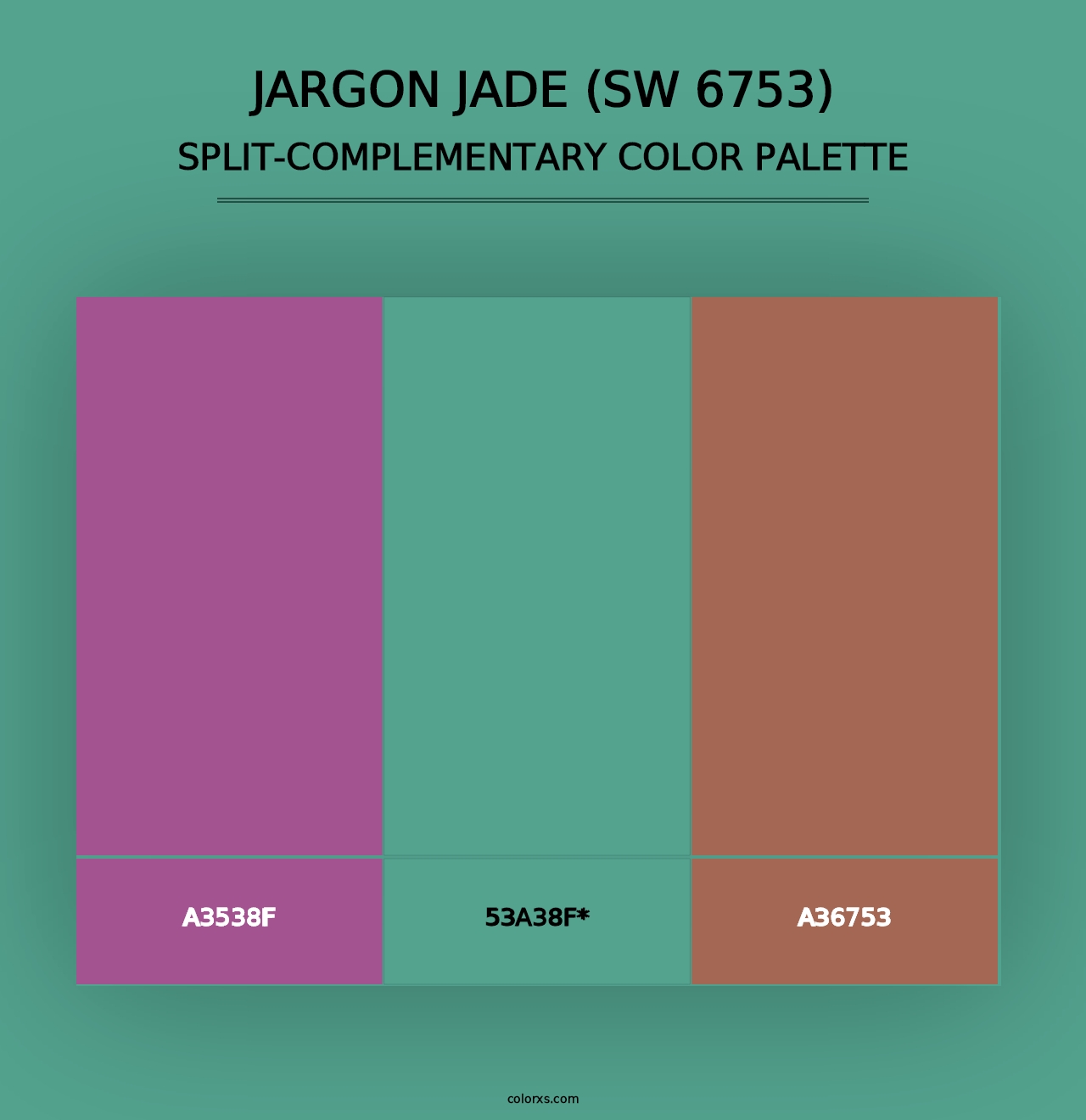 Jargon Jade (SW 6753) - Split-Complementary Color Palette