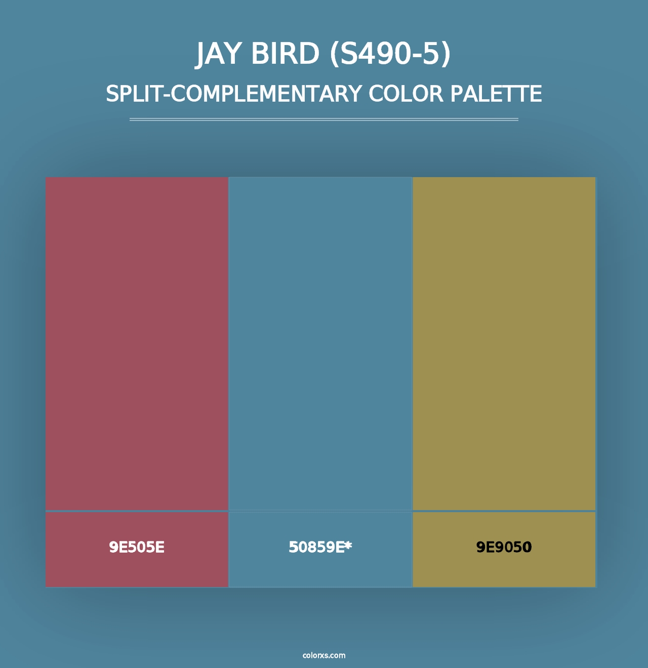 Jay Bird (S490-5) - Split-Complementary Color Palette